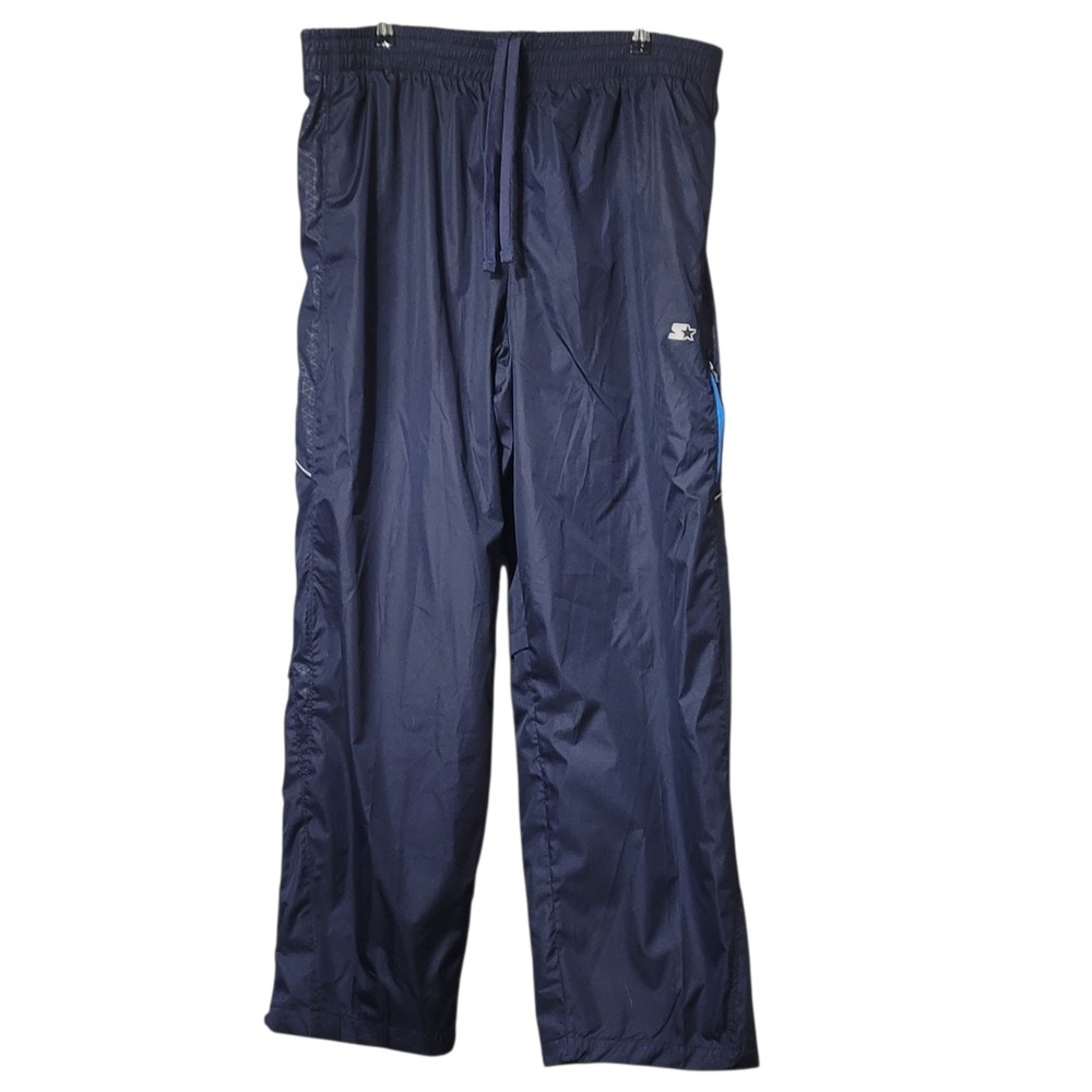 VTG Y2K Starter Windbreaker Baggy Blue Track Pants Men Large Athletic Sweatpants